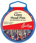 Glass Head Pins, Extra Long